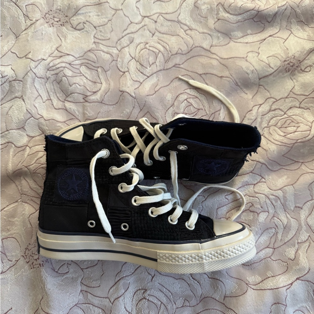Converse Black and Navy Blue High-Top Sneakers